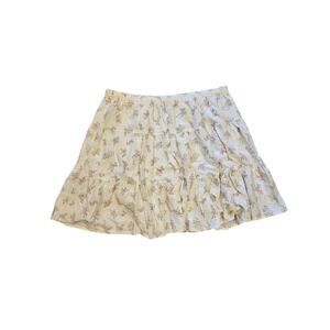 Sincerely jules cottage linen lined floral twirly skirt womens XL a line cream